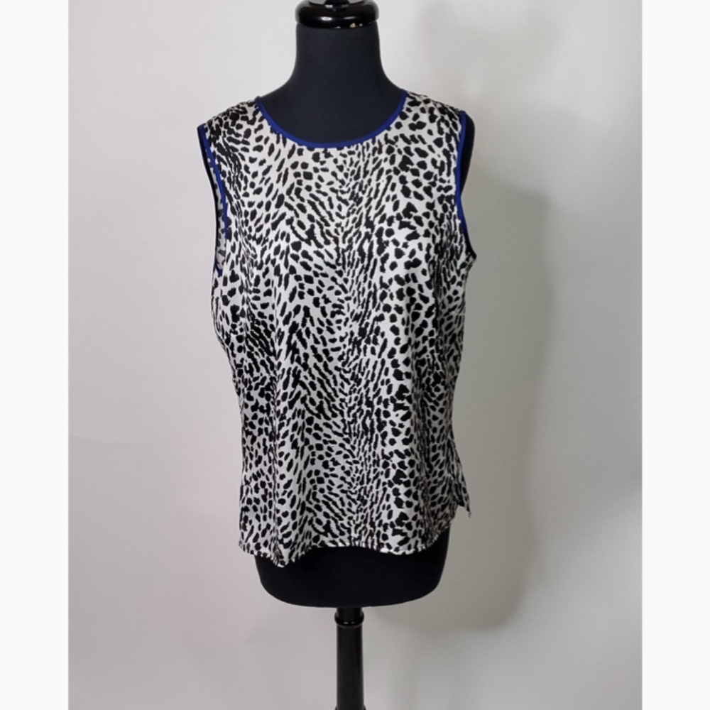 Kasper Animal Print Tank Top Blouse (Size: M)